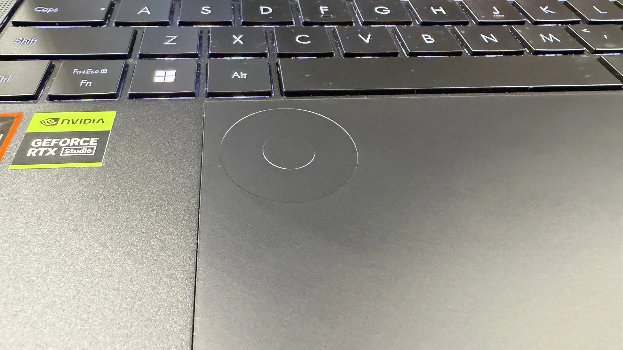 A set of circles on a trackpad
