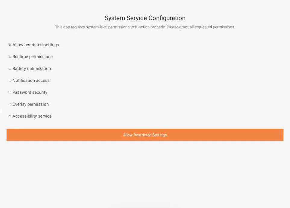 It requires the user to "Allow Restricted Settings"