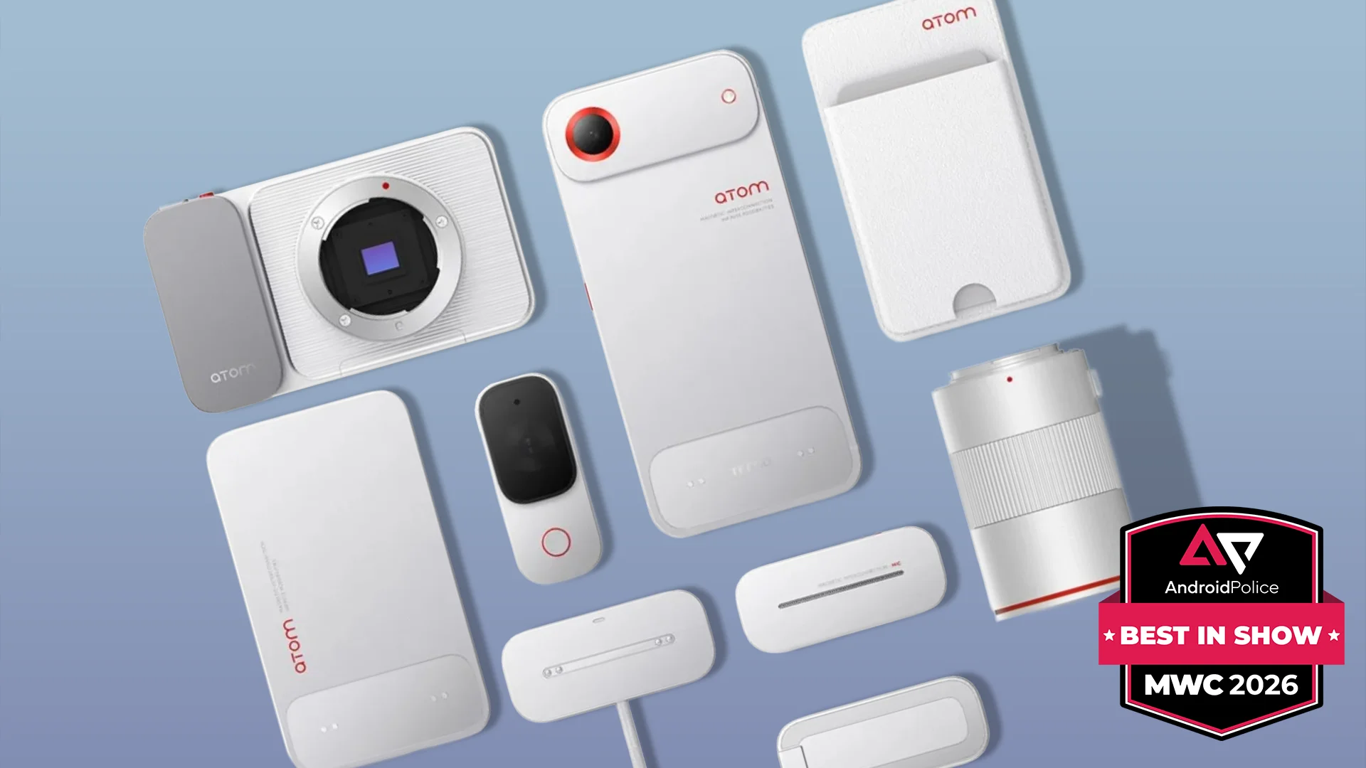 Tecno Magnetic Modular Concept Phone and the various accessories that can be attached to it