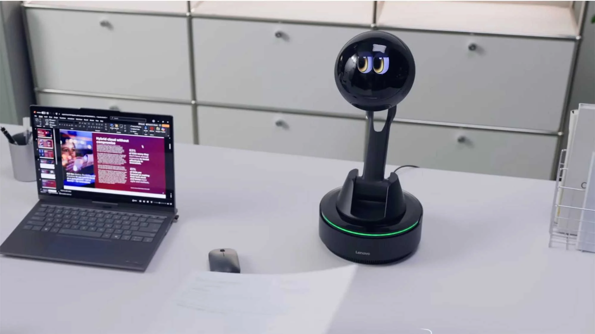 Lenovo AI Workmate sitting on a desk