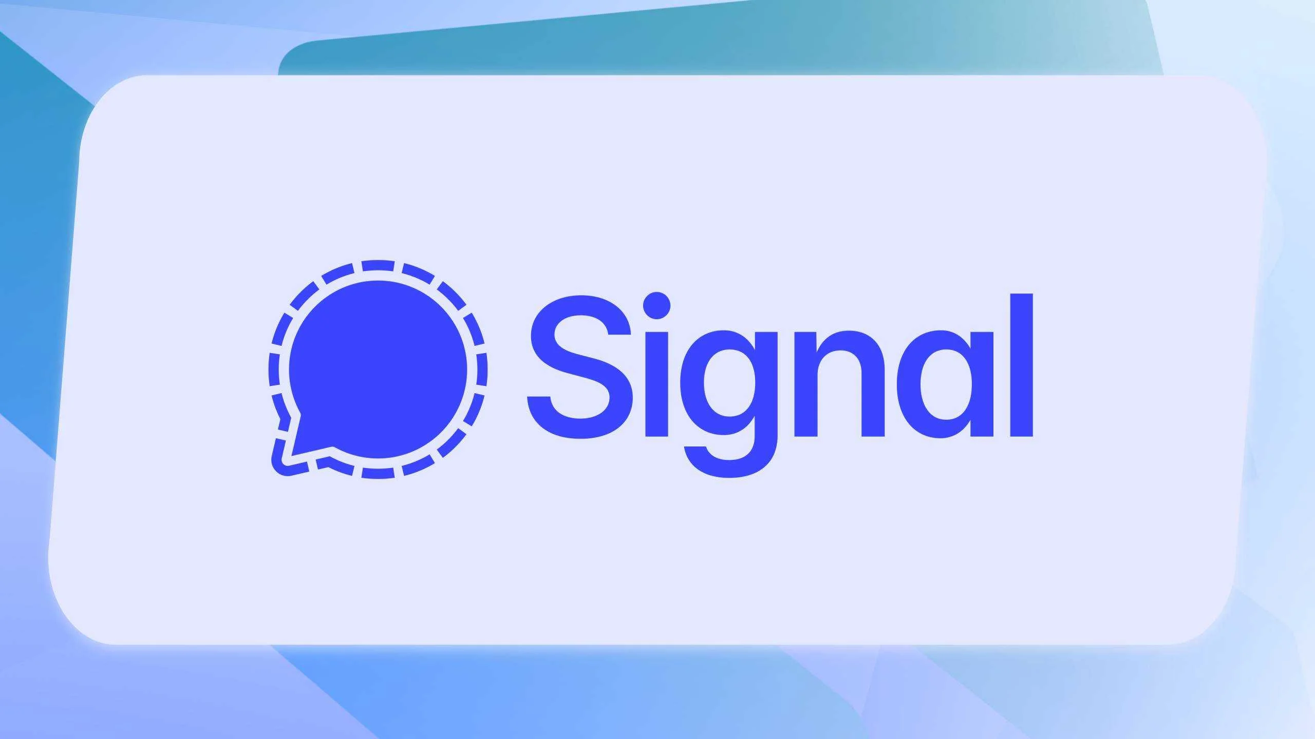 Signal logo on a Blue background.